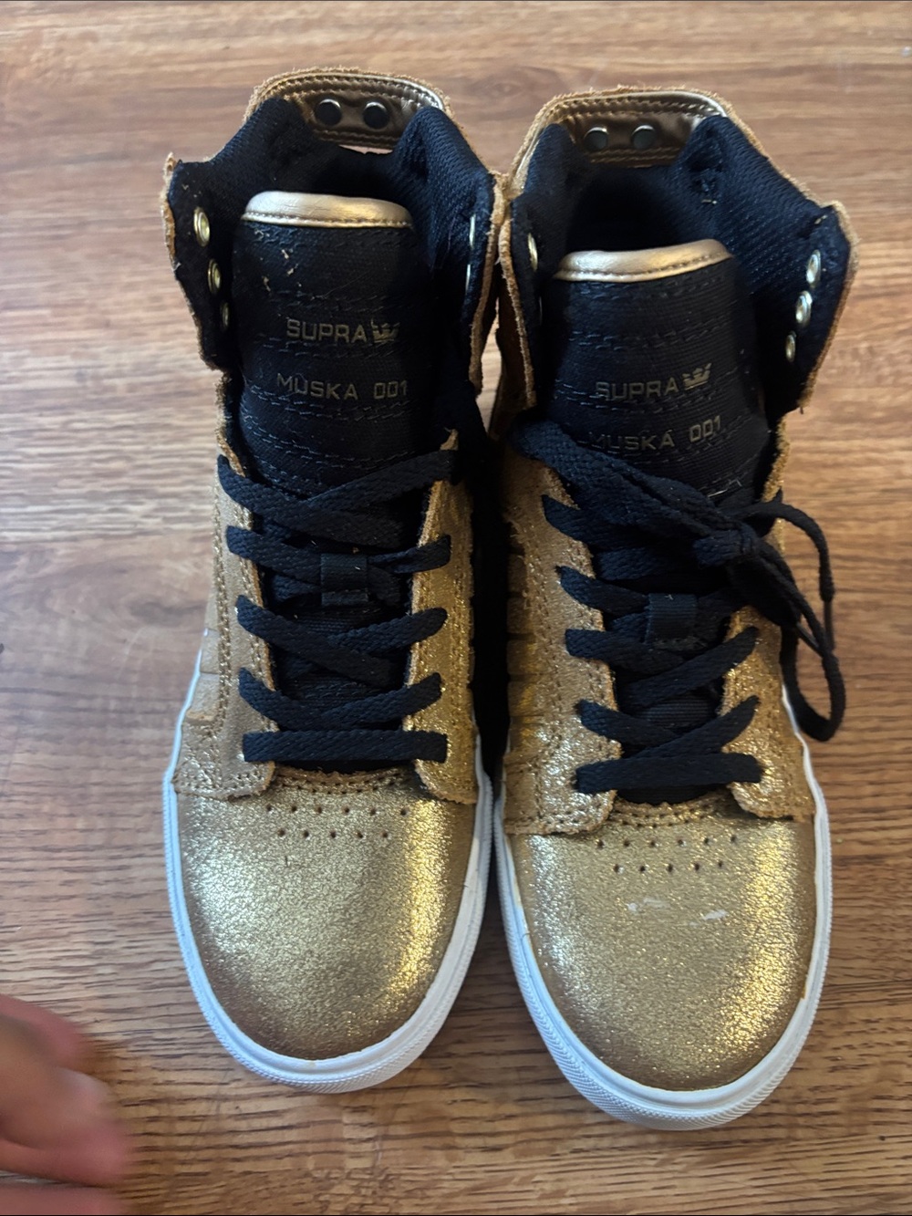 Supra Kids Gold and Black High-Top Sneakers